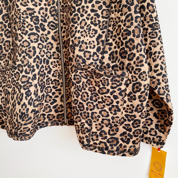 Ruby Rd. Women's Animal Print Leopard Zip-front Jacket, Front Pockets, 3X - Picture 9 of 9